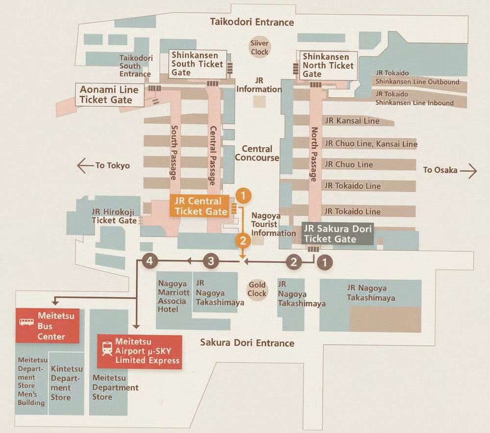 Hướng dẫn cách chuyển tiếp từ sân bay đến các chuyến tàu JR khác